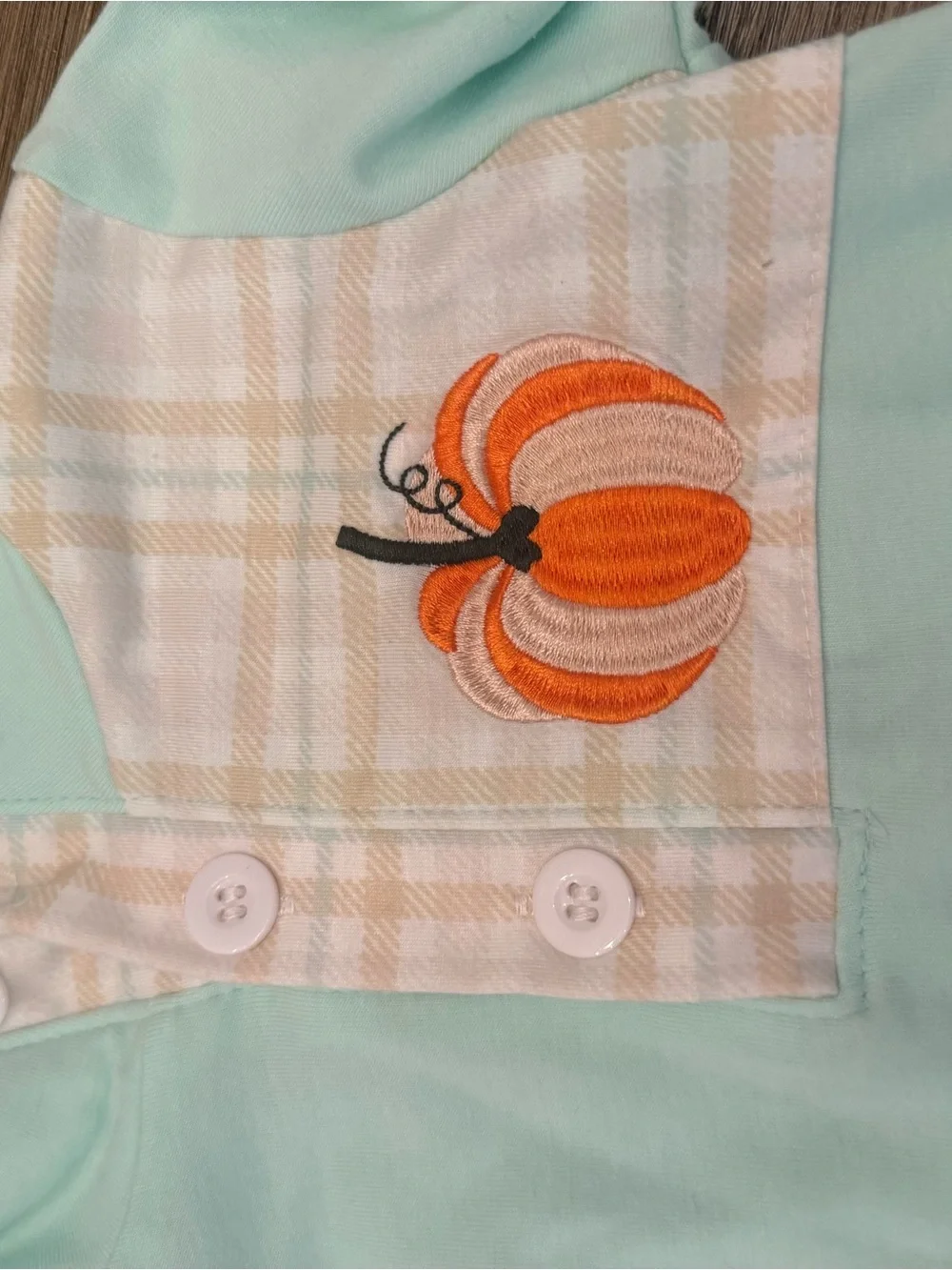 Boutique brand Mint & Cream Pumpkin Plaid Kids Set